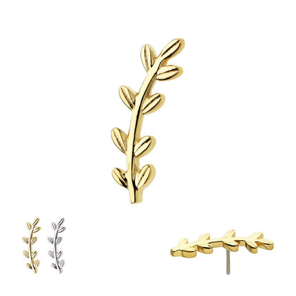 Invictus 14Kt Gold Threadless Leaf Top