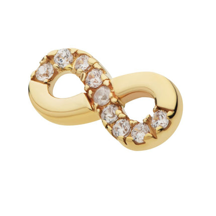 Invictus 14Kt Yellow Gold Threadless Infinity Symbol with CZ Top