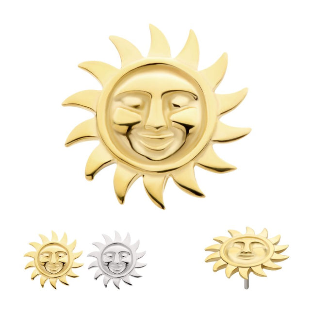 Invictus 14Kt Gold Threadless Sun Face Top