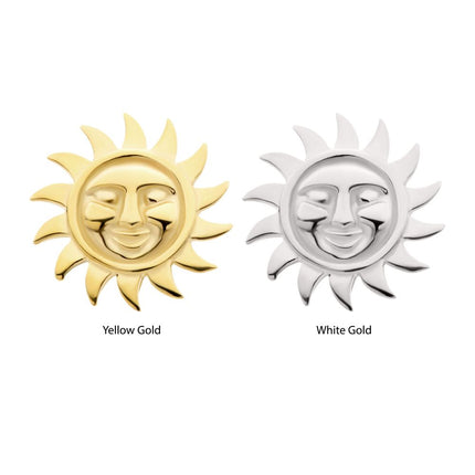 Invictus 14Kt Gold Threadless Sun Face Top