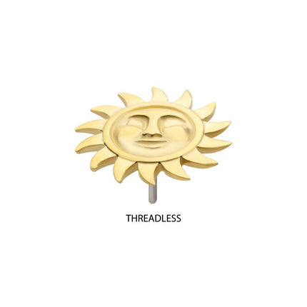 Invictus 14Kt Gold Threadless Sun Face Top