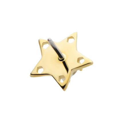 Invictus 14Kt Yellow Gold Threadless Star Top with Prong Set CZ/Opal
