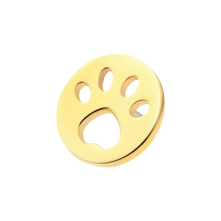 Invictus 14Kt Yellow Gold Threadless Cut Out Paw Top