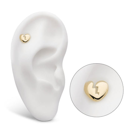 Invictus 14Kt Yellow Gold Threadless Broken Heart Top