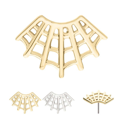 Invictus 14Kt Gold Threadless Fan Shape Spiderweb Top
