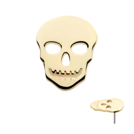 Invictus 14Kt Yellow Gold Threadless Cut Out Skull Top