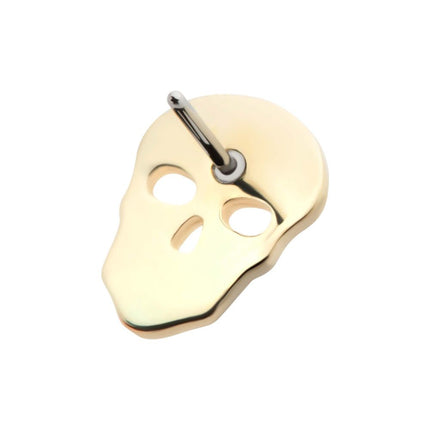 Invictus 14Kt Yellow Gold Threadless Cut Out Skull Top