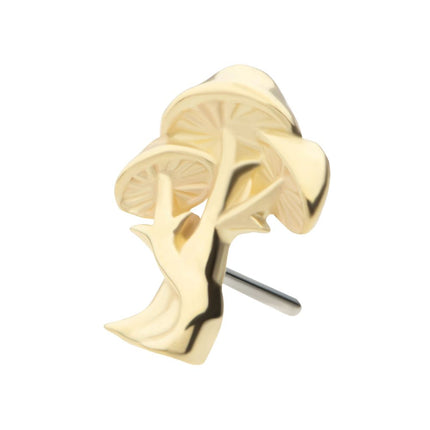 Invictus 14Kt Yellow Gold Threadless Triple Mushroom Top