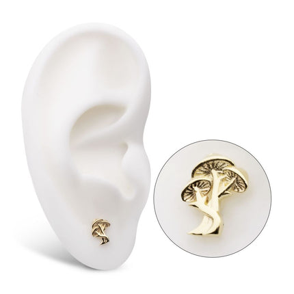 Invictus 14Kt Yellow Gold Threadless Triple Mushroom Top
