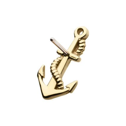 Invictus 14Kt Yellow Gold Threadless Anchor Top