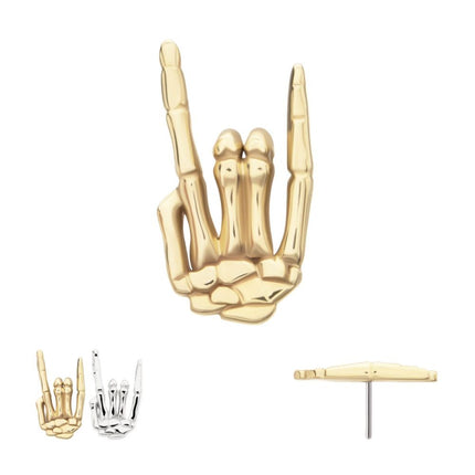 Invictus 14Kt Gold Threadless Rock & Roll Sign Top