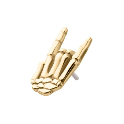 Invictus 14Kt Gold Threadless Rock & Roll Sign Top