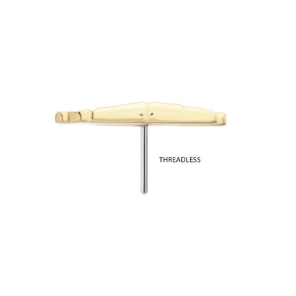 Invictus 14Kt Gold Threadless Rock & Roll Sign Top