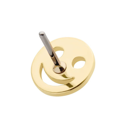 Invictus 14Kt Gold Threadless with Cut Out Smiley Face Emoji Top