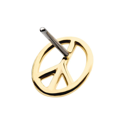 Invictus 14kt Yellow Gold Threadless with Cut Out Peace Sign Top
