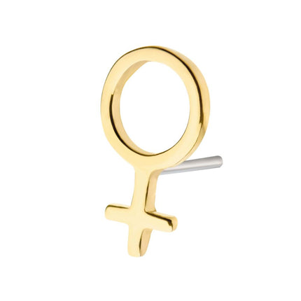 Invictus 14kt Yellow Gold Threadless with Female Gender Symbol Top