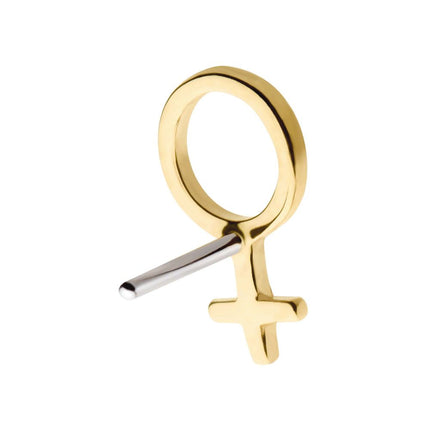 Invictus 14kt Yellow Gold Threadless with Female Gender Symbol Top