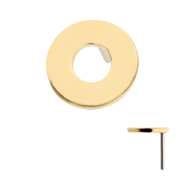 Invictus 14Kt Gold Threadless with Letter "O" Top