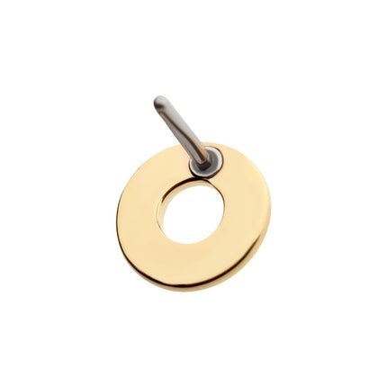 Invictus 14Kt Gold Threadless with Letter "O" Top