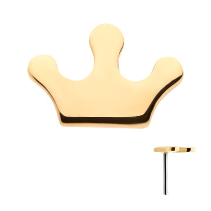 Invictus 14Kt Yellow Gold Threadless with Crown Top