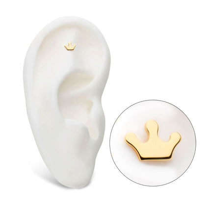 Invictus 14Kt Yellow Gold Threadless with Crown Top