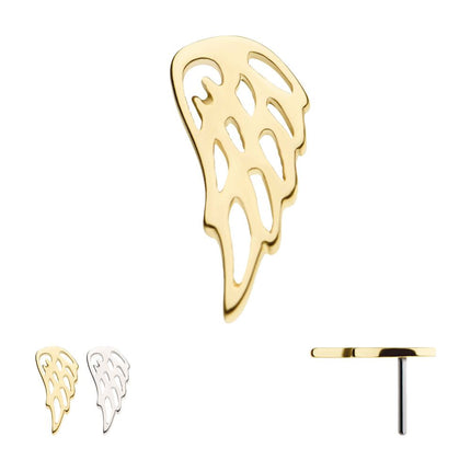 Invictus 14Kt Gold Threadless Angel Wing Top (Left Ear)