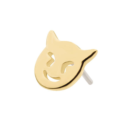 Invictus 14Kt Gold Threadless with Cut Out Devil Emoji Top