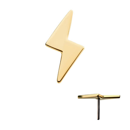 Invictus 14Kt Gold Threadless with Lightning Bolt Top