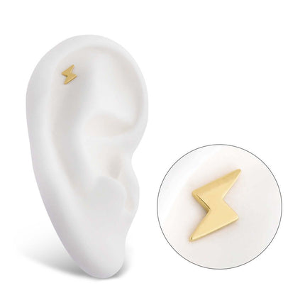 Invictus 14Kt Gold Threadless with Lightning Bolt Top