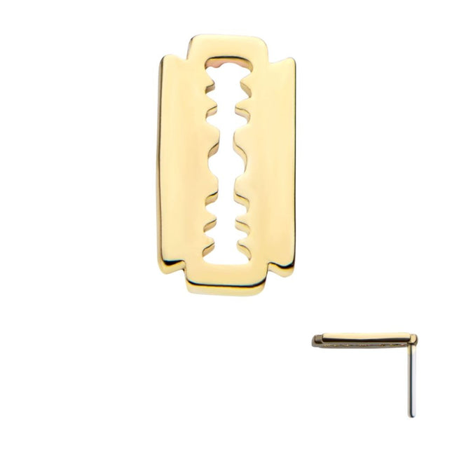 Invictus 14Kt Gold Threadless with Razor Blade Top