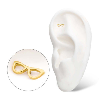 Invictus 14Kt Yellow Gold Threadless with Eyeglasses Top