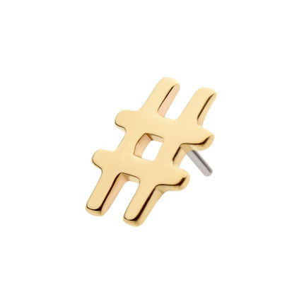 Invictus 14Kt Gold Threadless with Hashtag Symbol Top