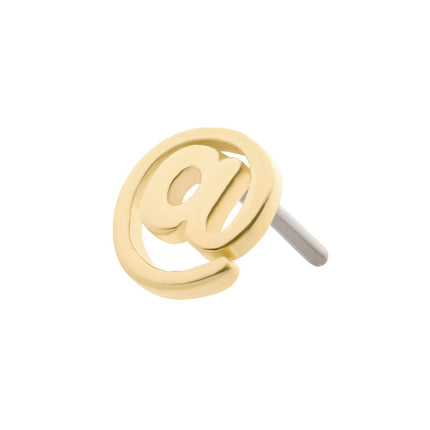 Invictus 14Kt Gold Threadless with At Symbol Top