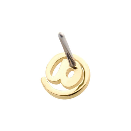 Invictus 14Kt Gold Threadless with At Symbol Top