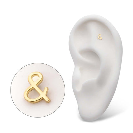Invictus 14Kt Gold Threadless with Ampersand Symbol Top