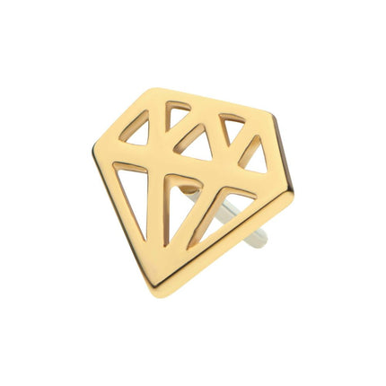 Invictus 14Kt Gold Threadless with Diamond Symbol Top
