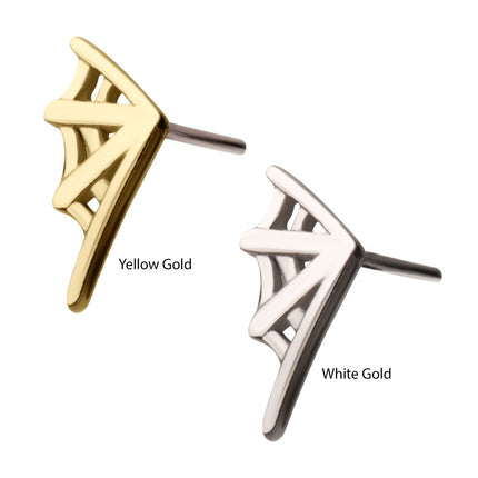 Invictus 14Kt Gold Threadless Spiderweb Top (Left Ear)