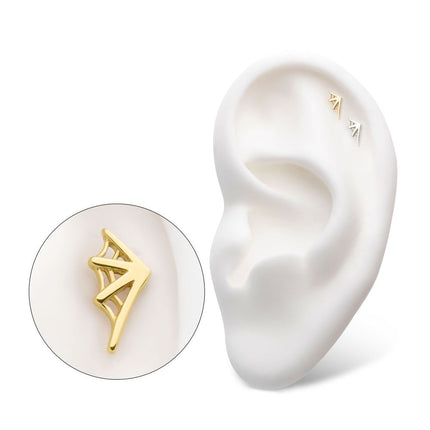 Invictus 14Kt Gold Threadless Spiderweb Top (Left Ear)