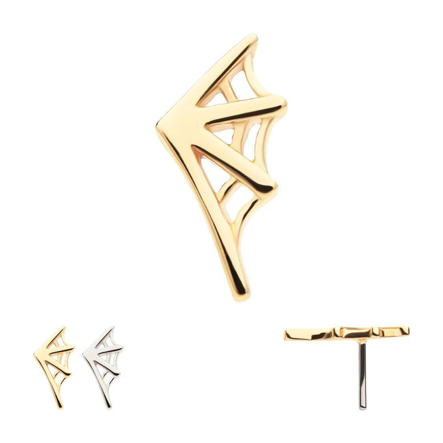 Invictus 14Kt Gold Threadless Spiderweb Top (Right Ear)