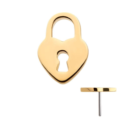 Invictus 14Kt Yellow Gold Threadless with Heart Shaped Lock Top