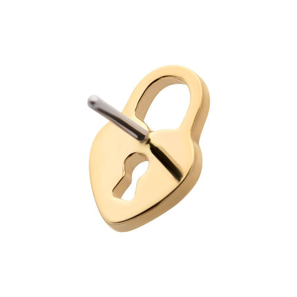 Invictus 14Kt Yellow Gold Threadless with Heart Shaped Lock Top