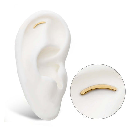 Invictus 14Kt Yellow Gold Threadless with Curved Bar Top
