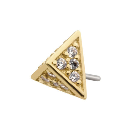 Invictus 14Kt Yellow Gold Threadless with Prong Set CZ Short Pyramid Top