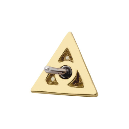 Invictus 14Kt Yellow Gold Threadless with Prong Set CZ Short Pyramid Top