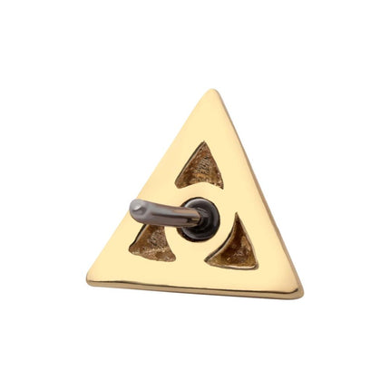 Invictus 14Kt Yellow Gold Threadless with Short Pyramid Top
