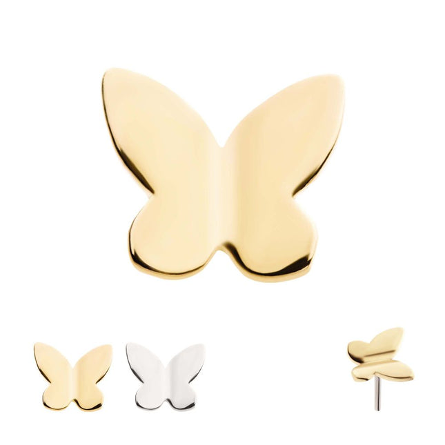 Invictus 14Kt Gold Threadless 3D Butterfly Top