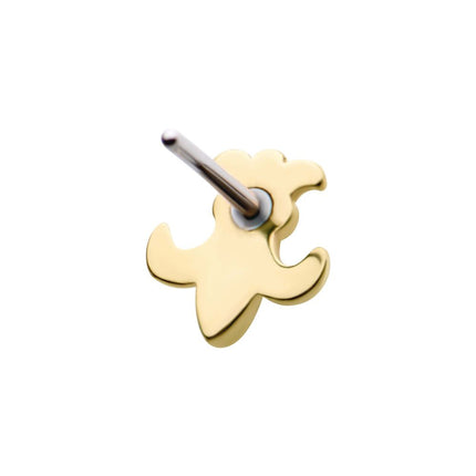 Invictus 14Kt Gold Threadless with Fleur de Lis Top