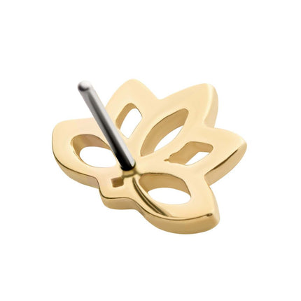 Invictus 14Kt Yellow Gold Threadless with Lotus Top