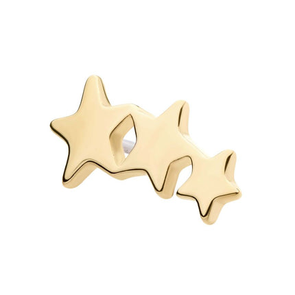 Invictus 14Kt Yellow Gold Threadless with 3-Cluster Star Top