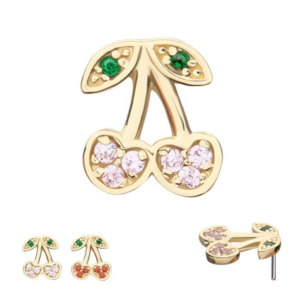 Invictus 14Kt Yellow Gold Threadless Multigem Cherry Top